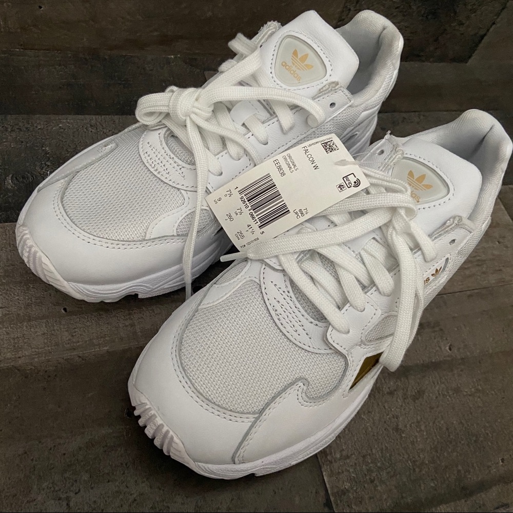 NWT Adidas Falcon White and Metallic Gold Accents - Picture 4 of 8